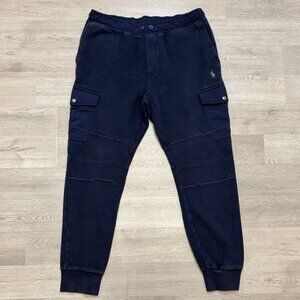 Polo Ralph Lauren Size M Double Knit Cargo Jogger Sweatpants Missing Drawstring
